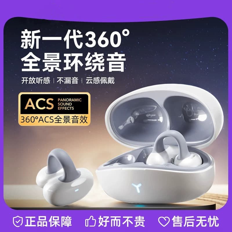 New Bluetooth headset, noise reduction, wireless ear clip type, over-ear type, non-in-ear, waterproof, sports, super long life and unlimited battery life 1