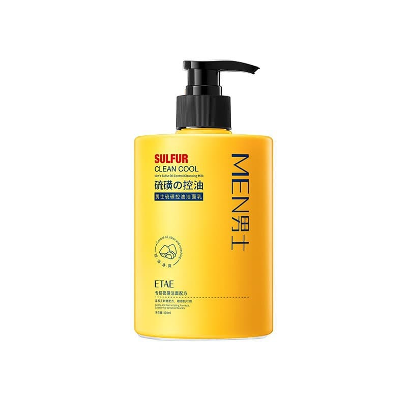 Sulfur mite removal liquid soap controls oil, purifies mites, improves rough acne skin, shower gel, sulfur soap, sulfur facial cleanser 9