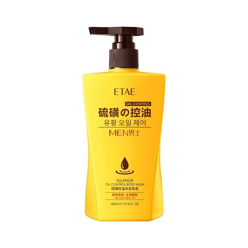 Sulfur mite removal liquid soap controls oil, purifies mites, improves rough acne skin, shower gel, sulfur soap, sulfur facial cleanser 10