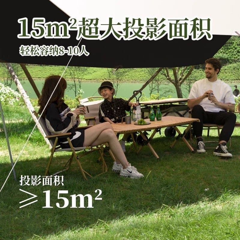 Vinyl canopy tent outdoor camping awning portable thickened sunscreen and rainproof coating octagonal butterfly canopy 3