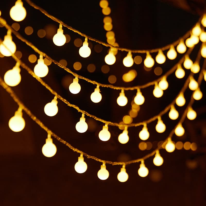 LED small colorful light string stall star lights camping atmosphere light string Christmas outdoor courtyard festive decoration light battery 4