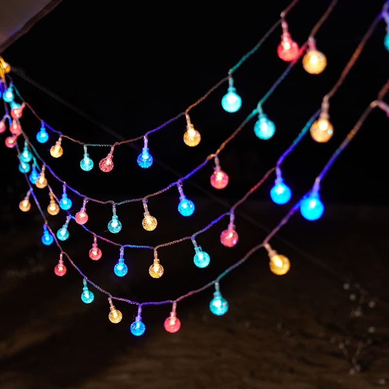 LED small colorful light string stall star lights camping atmosphere light string Christmas outdoor courtyard festive decoration light battery 8
