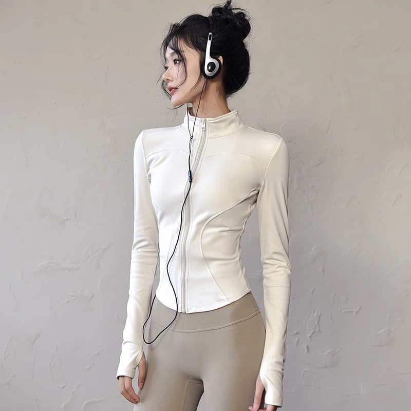 lulu yoga clothing top quick-drying sports jacket training long-sleeved women's outdoor running fitness clothing 5