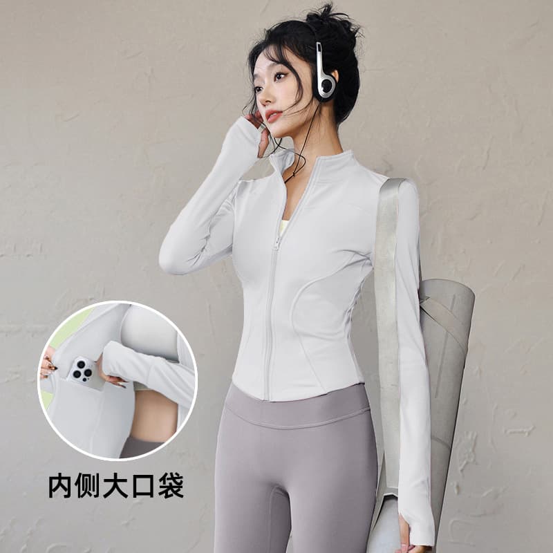 lulu yoga clothing top quick-drying sports jacket training long-sleeved women's outdoor running fitness clothing 9