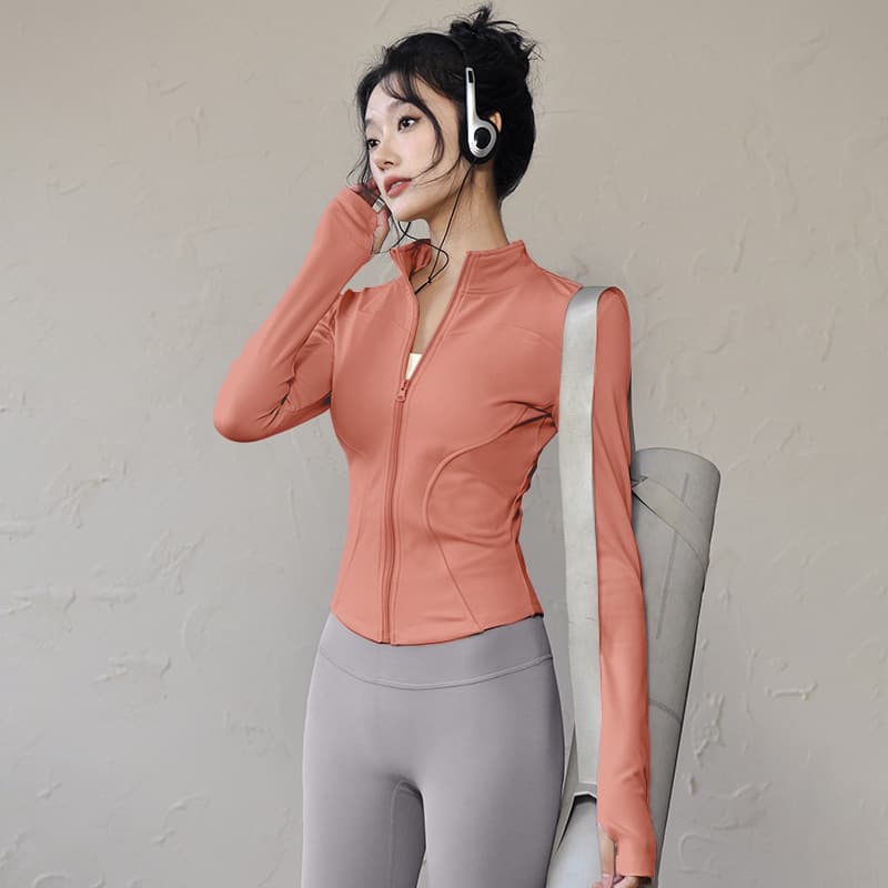 lulu yoga clothing top quick-drying sports jacket training long-sleeved women's outdoor running fitness clothing 10
