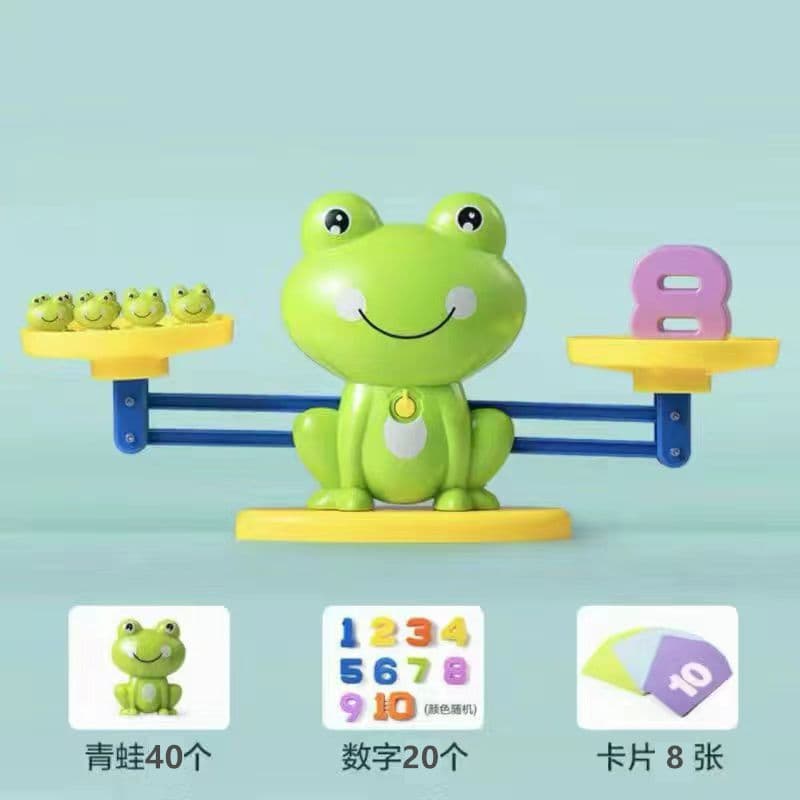 Children's frog digital balance scale math logic puzzle thinking training game parent-child interactive digital weighing toy 7