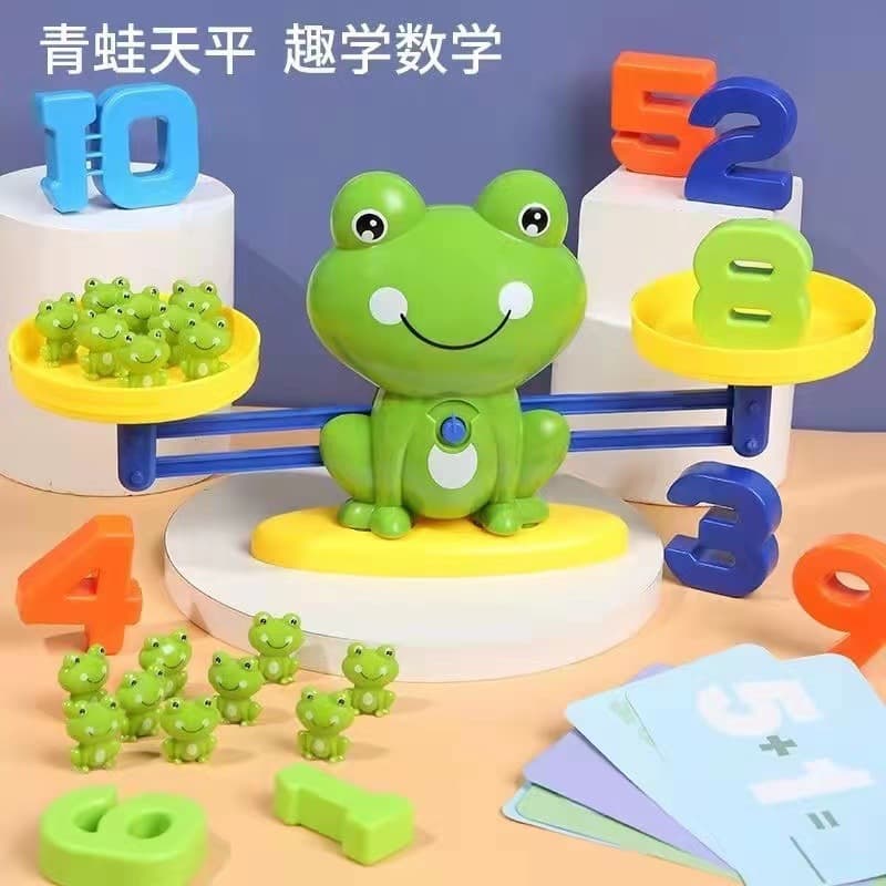 Children's frog digital balance scale math logic puzzle thinking training game parent-child interactive digital weighing toy 1