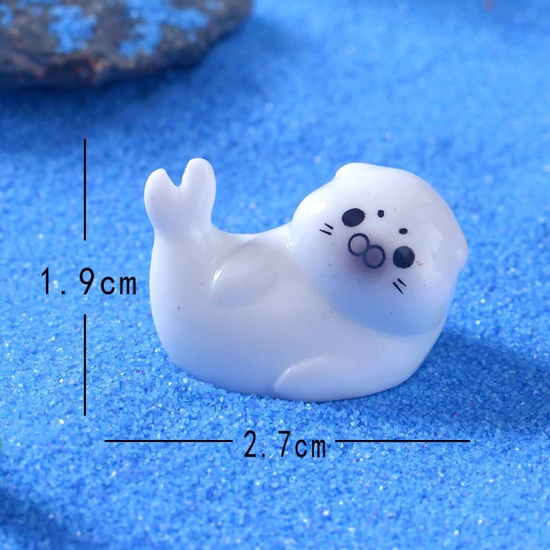 Micro landscape simulation cute little sea lion fish tank aquarium decoration accessories mini desktop center console ornaments 7