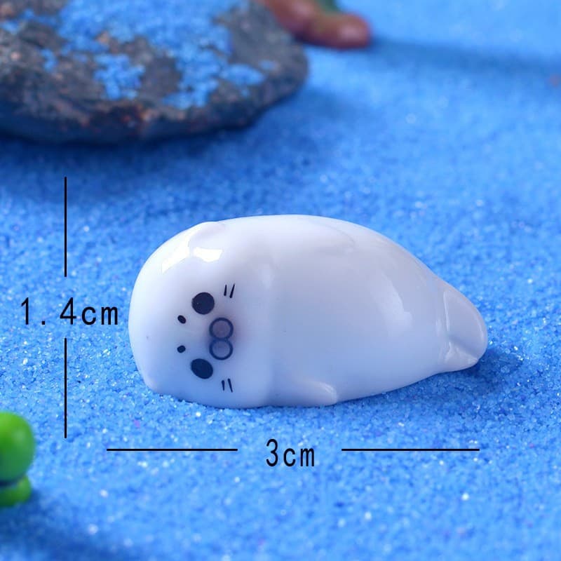 Micro landscape simulation cute little sea lion fish tank aquarium decoration accessories mini desktop center console ornaments 9