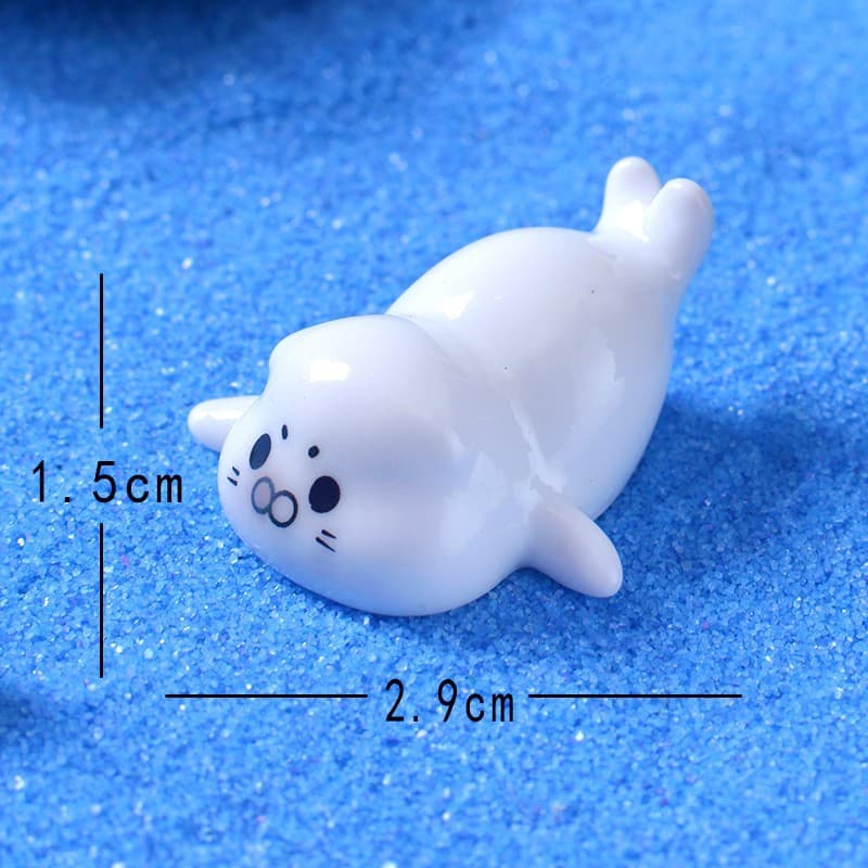 Micro landscape simulation cute little sea lion fish tank aquarium decoration accessories mini desktop center console ornaments 10