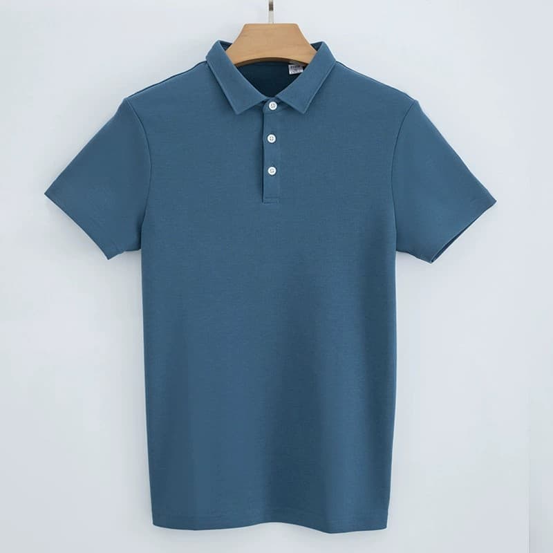 230g double-sided cotton polo shirt men's T-shirt short-sleeved air layer shirt lapel business polo shirt men's high-end sense 10