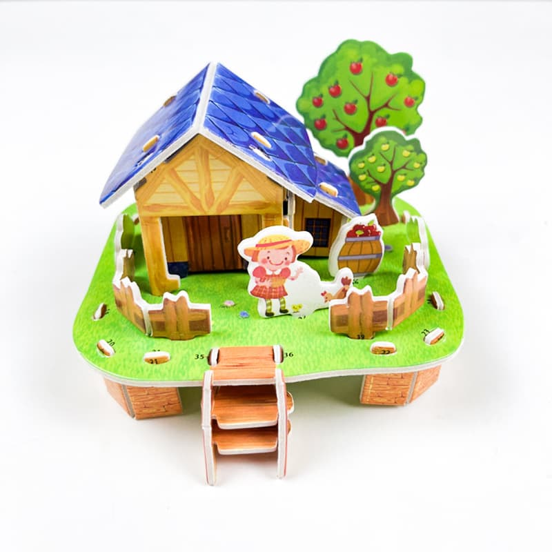 Puzzle children's 3D small house creative three-dimensional 3-6 student handmade DIY 6-10 paper toys wholesale splicing 7