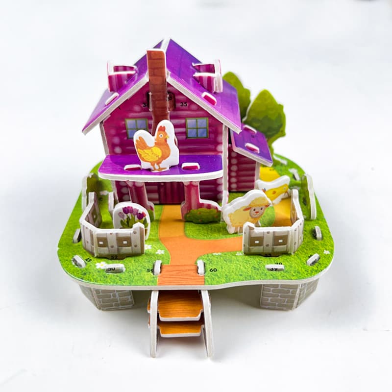 Puzzle children's 3D small house creative three-dimensional 3-6 student handmade DIY 6-10 paper toys wholesale splicing 8