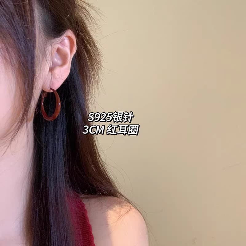 Silver needle ear piercing cat's eye stone earrings six-piece set for sleeping without removing ear bone nails design niche earrings accessories for women 7