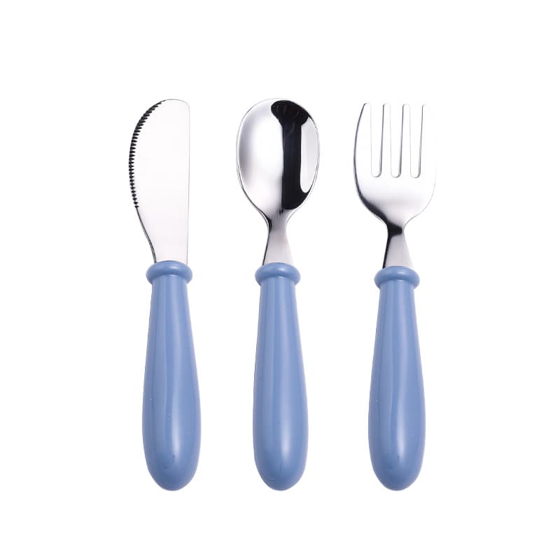 Cute Baby Portable Knife, Fork, Spoon Feeding Training Tableware Set Stainless Steel Children's Mouth-Safe Cutlery Wholesale 6