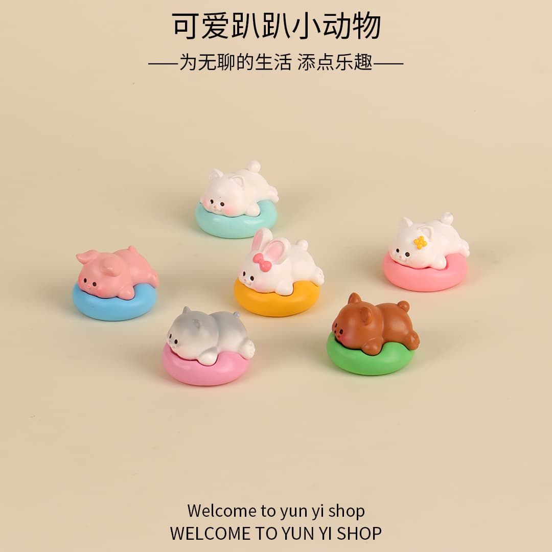Micro landscape cute sleeping cats, dogs, pigs, rabbits, animal figurines, decoration accessories, desktop car accessories 3