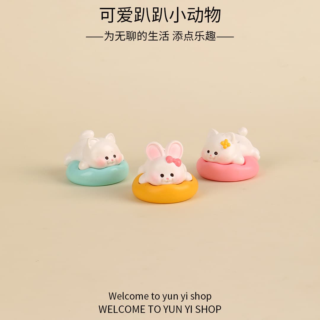 Micro landscape cute sleeping cats, dogs, pigs, rabbits, animal figurines, decoration accessories, desktop car accessories 4