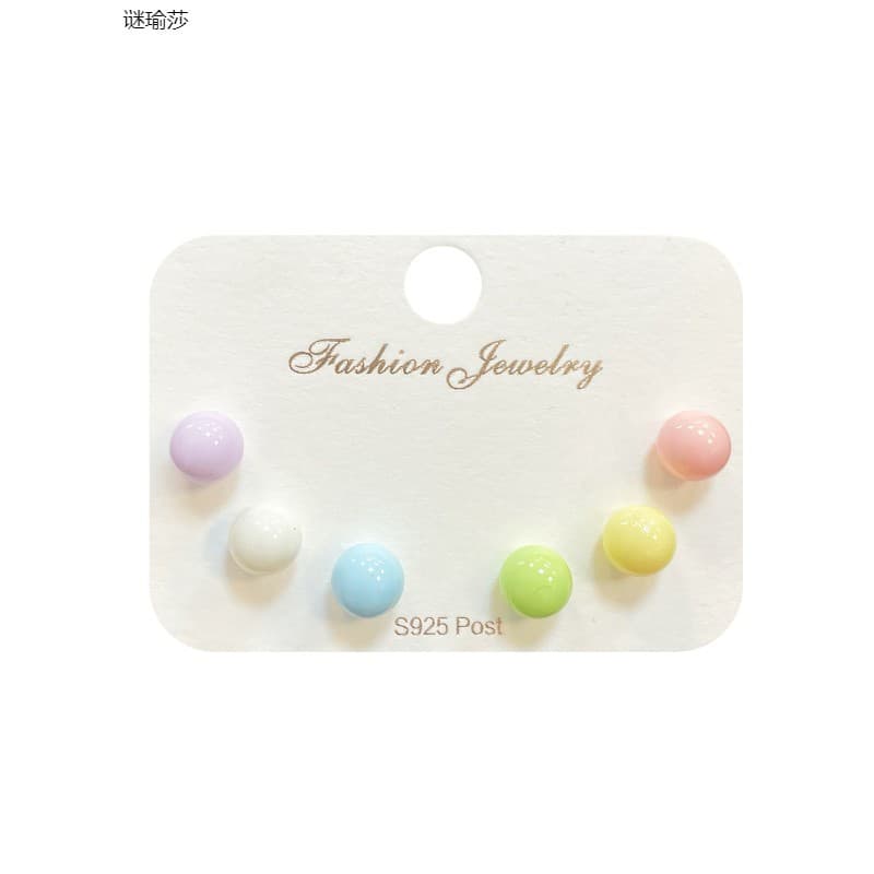 Summer small fresh colorful candy 2024 new beanie earring set women's small simple sweet daily earrings 6