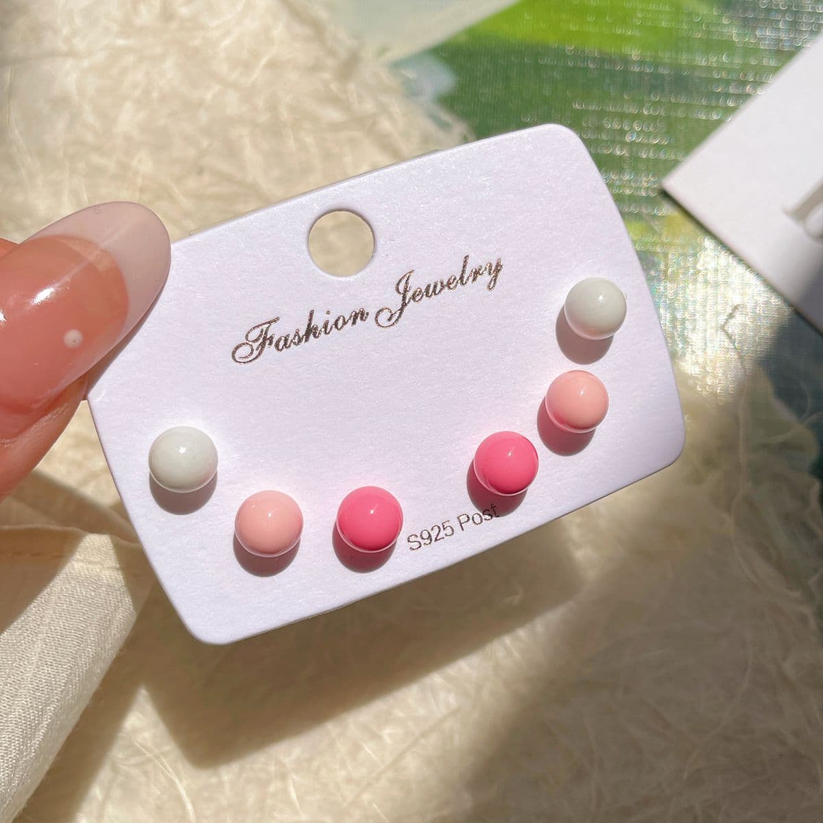Summer small fresh colorful candy 2024 new beanie earring set women's small simple sweet daily earrings 8
