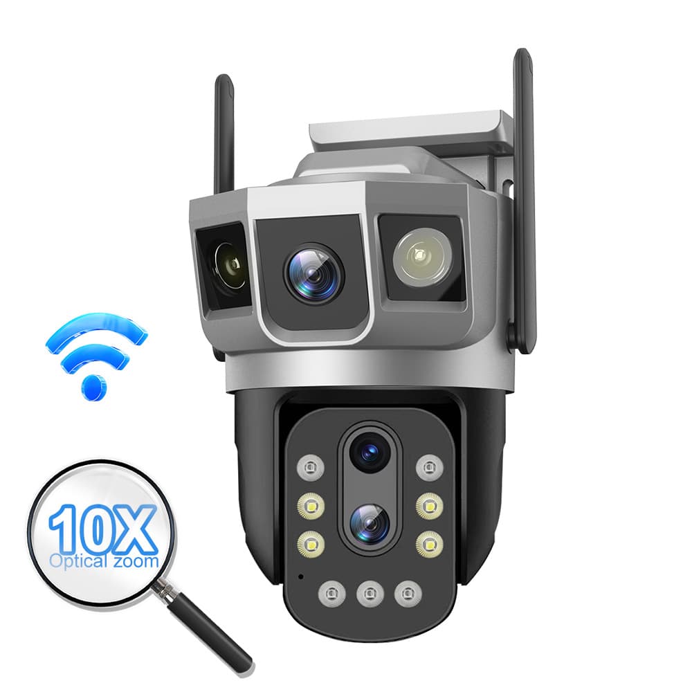 V380 outdoor 10x zoom three-screen 4G camera dual-light night vision remote WiFi smart home monitor 8