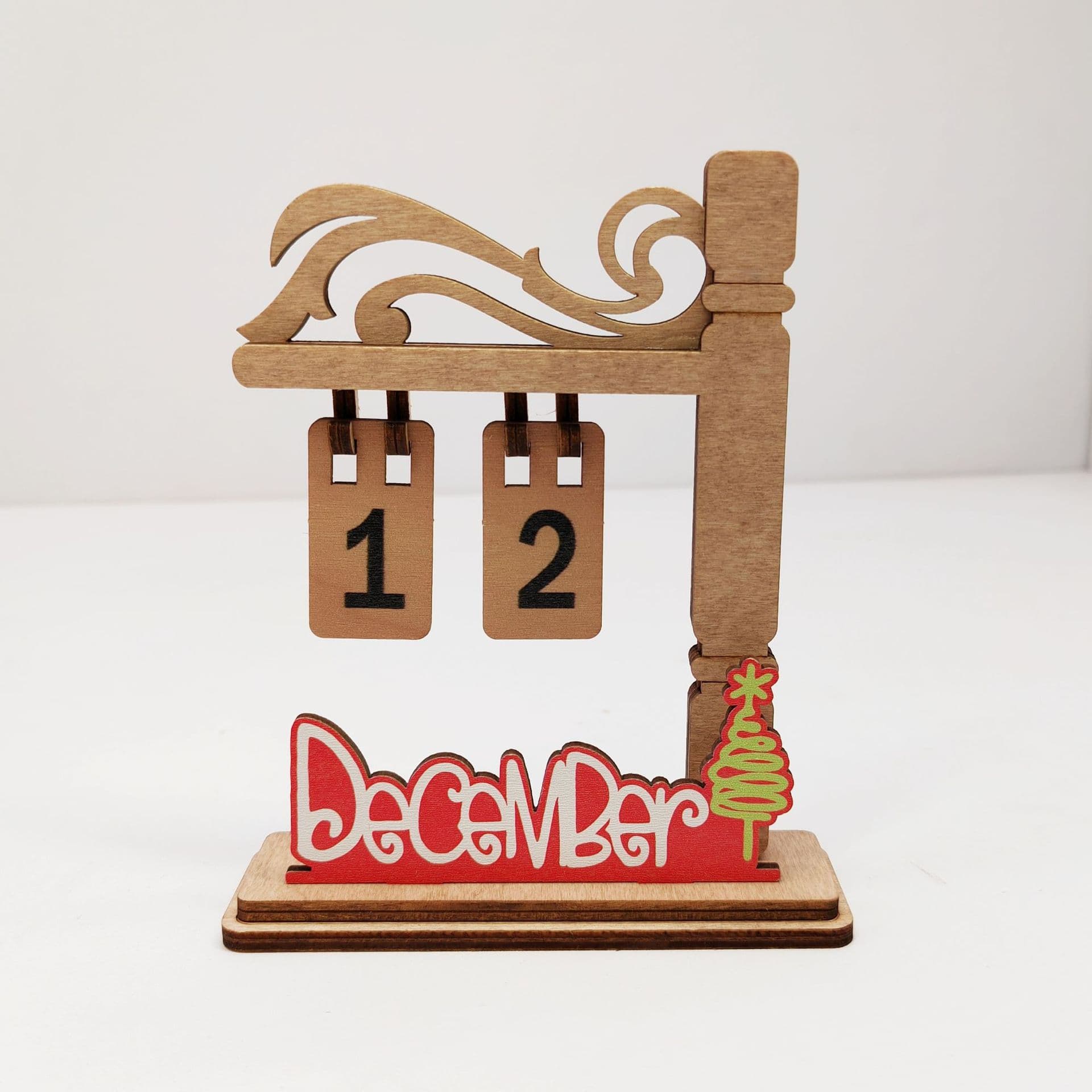 Cross-border new Halloween Christmas wooden ornaments home decoration creative interchangeable seasonal desktop calendar 5