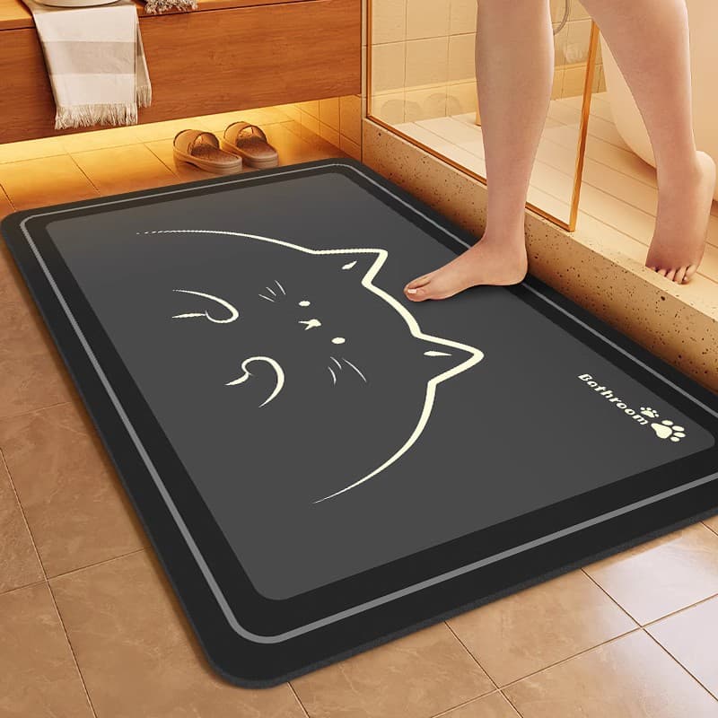 Soft diatom mud absorbent mat bathroom floor mat bathroom door non-slip quick-drying foot mat door mat toilet home carpet 1
