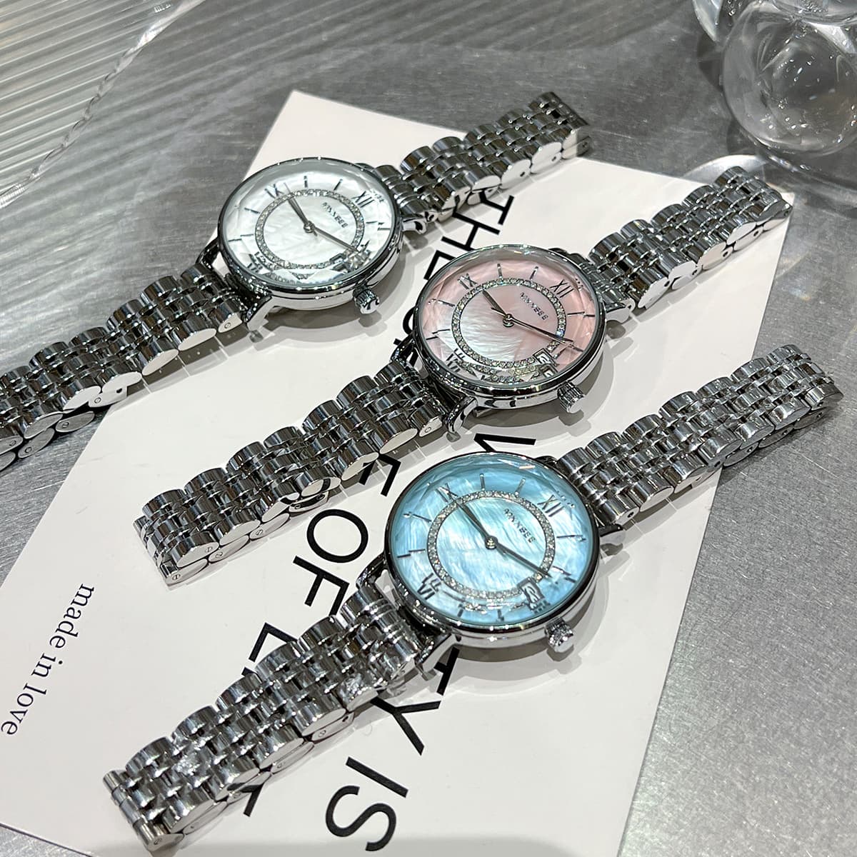 Douyin's popular Gypsophila watch for women, elegant and fashionable rhinestone Ferris wheel quartz watch one piece dropshipping 5