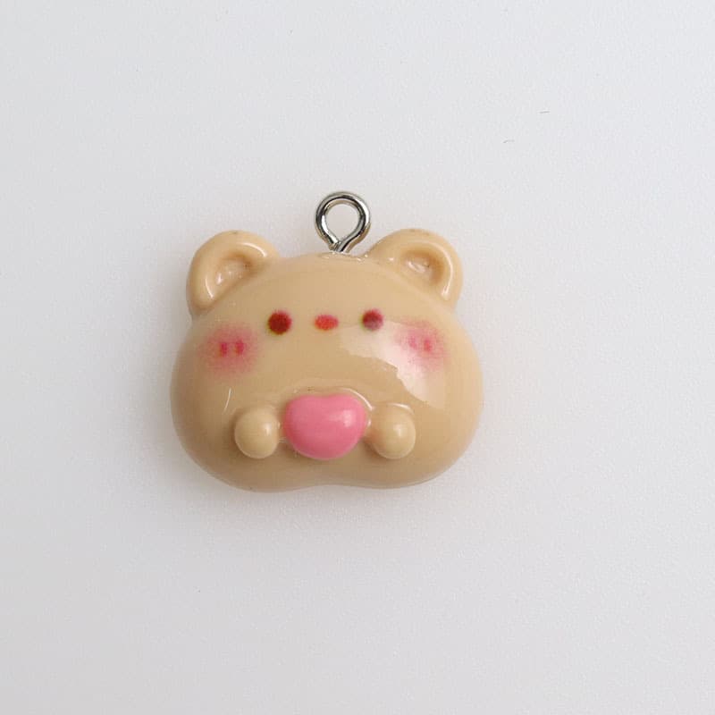Resin cartoon cute shiny little animal avatar panda keychain pendant diy jewelry accessories wholesale materials 5