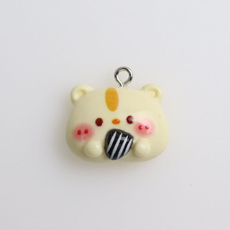 Resin cartoon cute shiny little animal avatar panda keychain pendant diy jewelry accessories wholesale materials 9