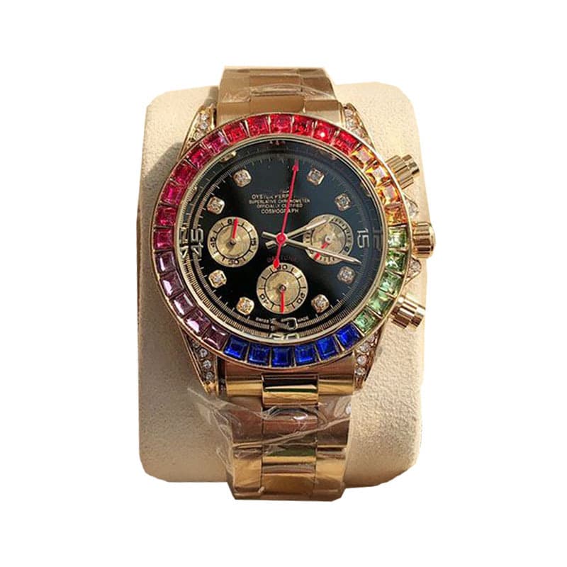 Rainbow Daytona watch men's AAA fully automatic mechanical watch six-pin multi-function full diamond luxury Danny Road watch 6