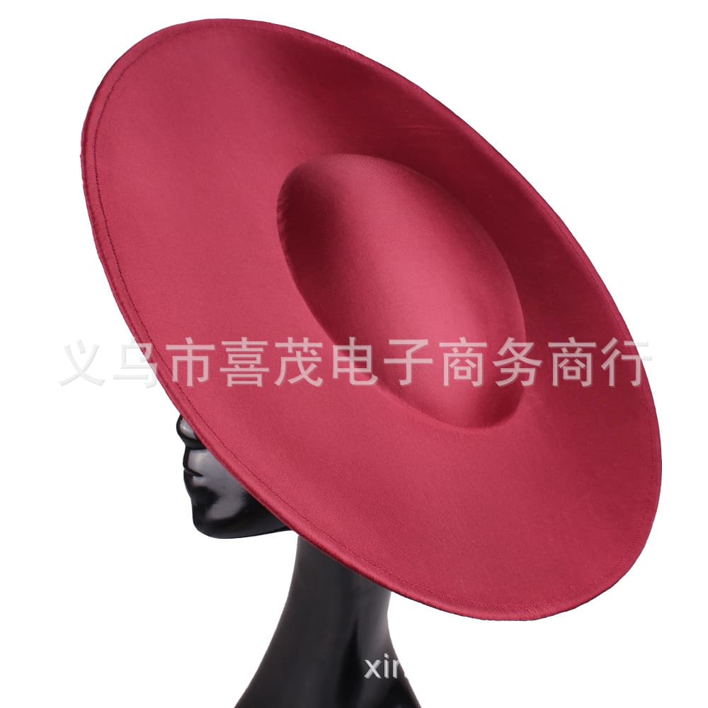 New satin hat high-end banquet bridal headwear diameter 41 cm hat base DIY handmade accessories 9