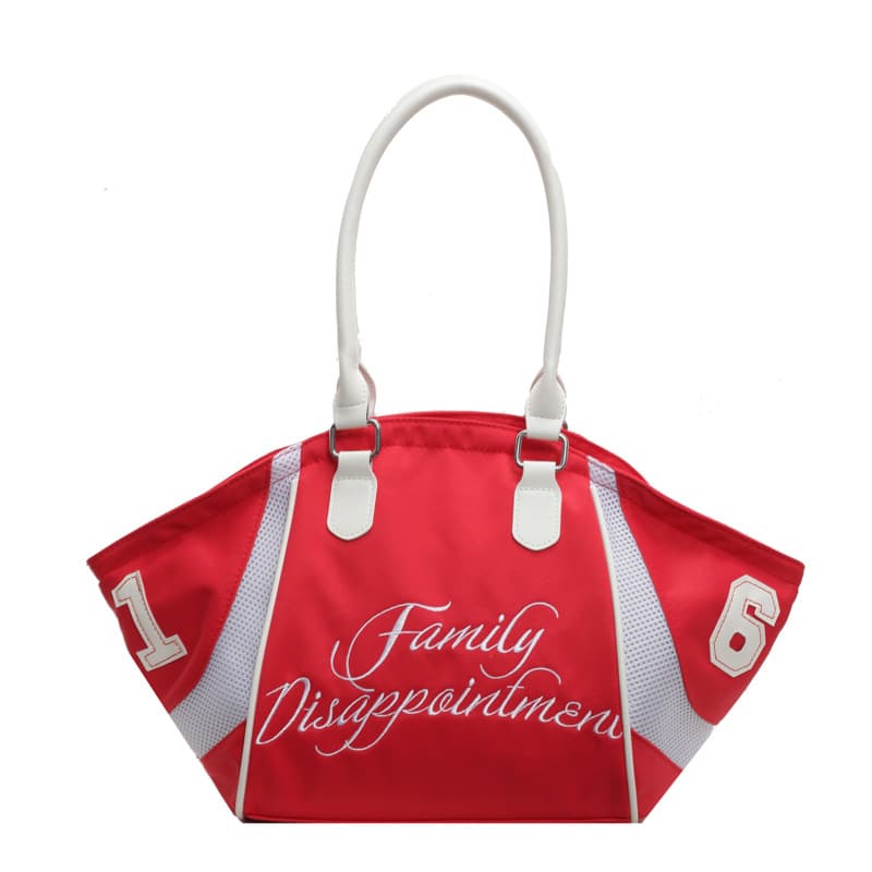 Fashionable bowling handbag women's new large-capacity embroidered letters shoulder crossbody sports travel armpit bag 6