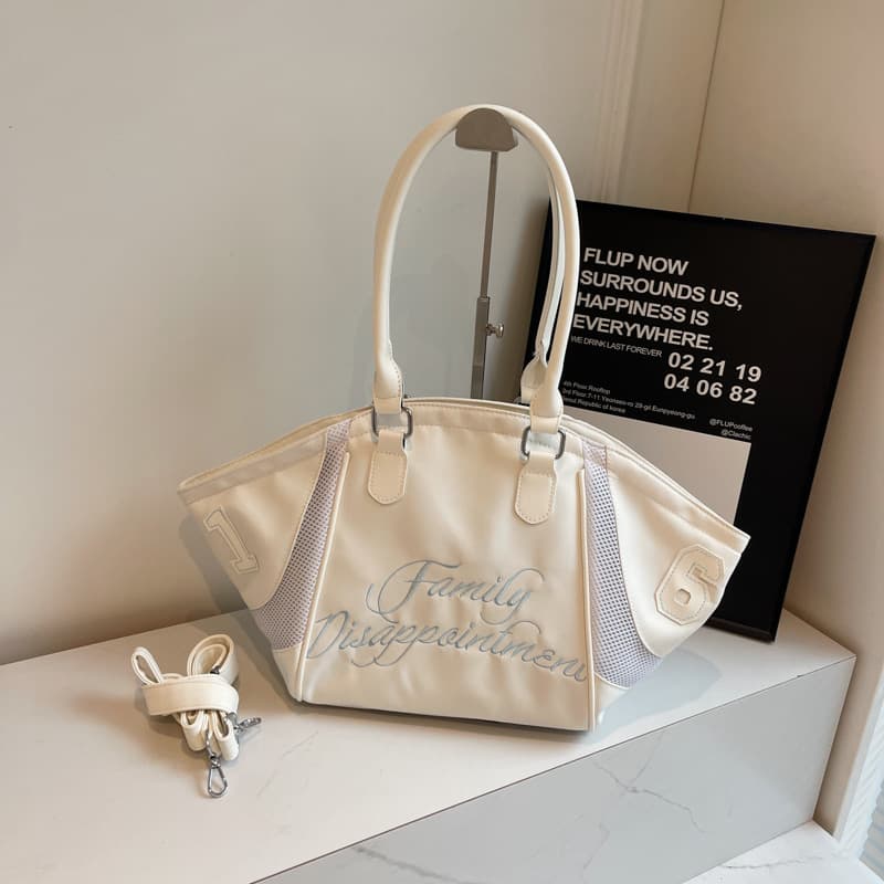Fashionable bowling handbag women's new large-capacity embroidered letters shoulder crossbody sports travel armpit bag 8