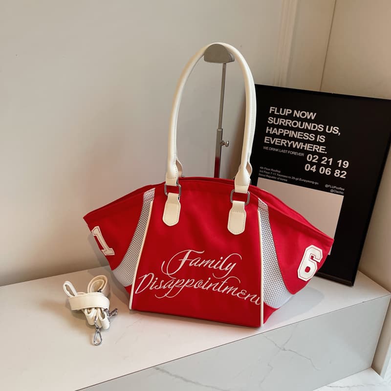 Fashionable bowling handbag women's new large-capacity embroidered letters shoulder crossbody sports travel armpit bag 9