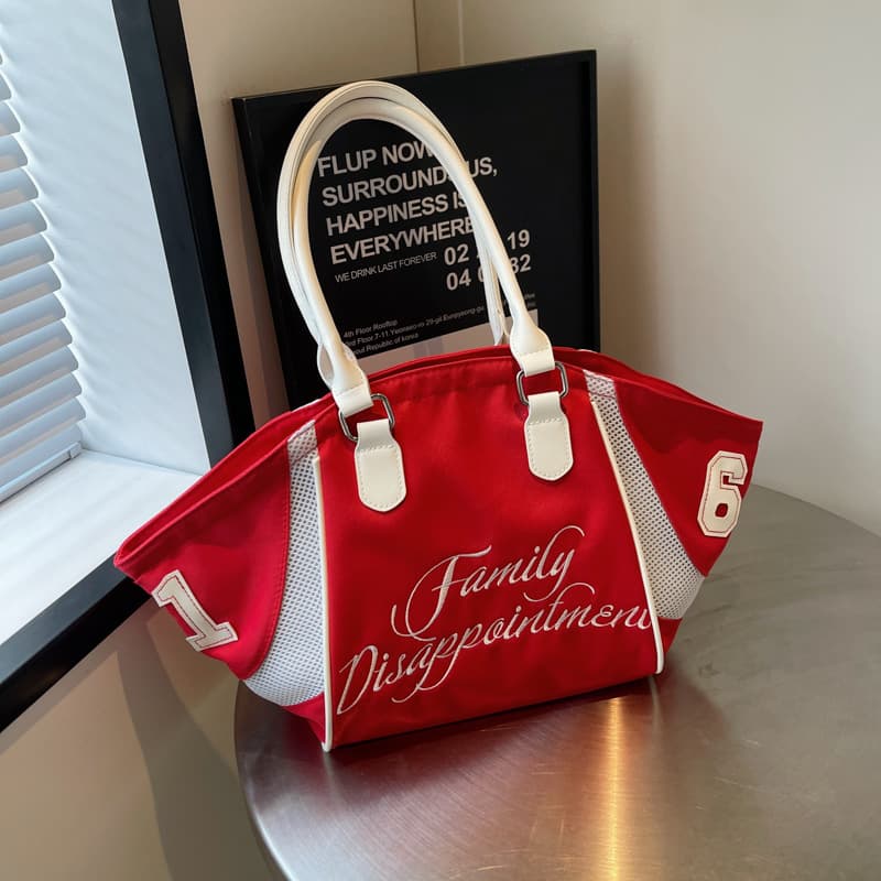 Fashionable bowling handbag women's new large-capacity embroidered letters shoulder crossbody sports travel armpit bag 1