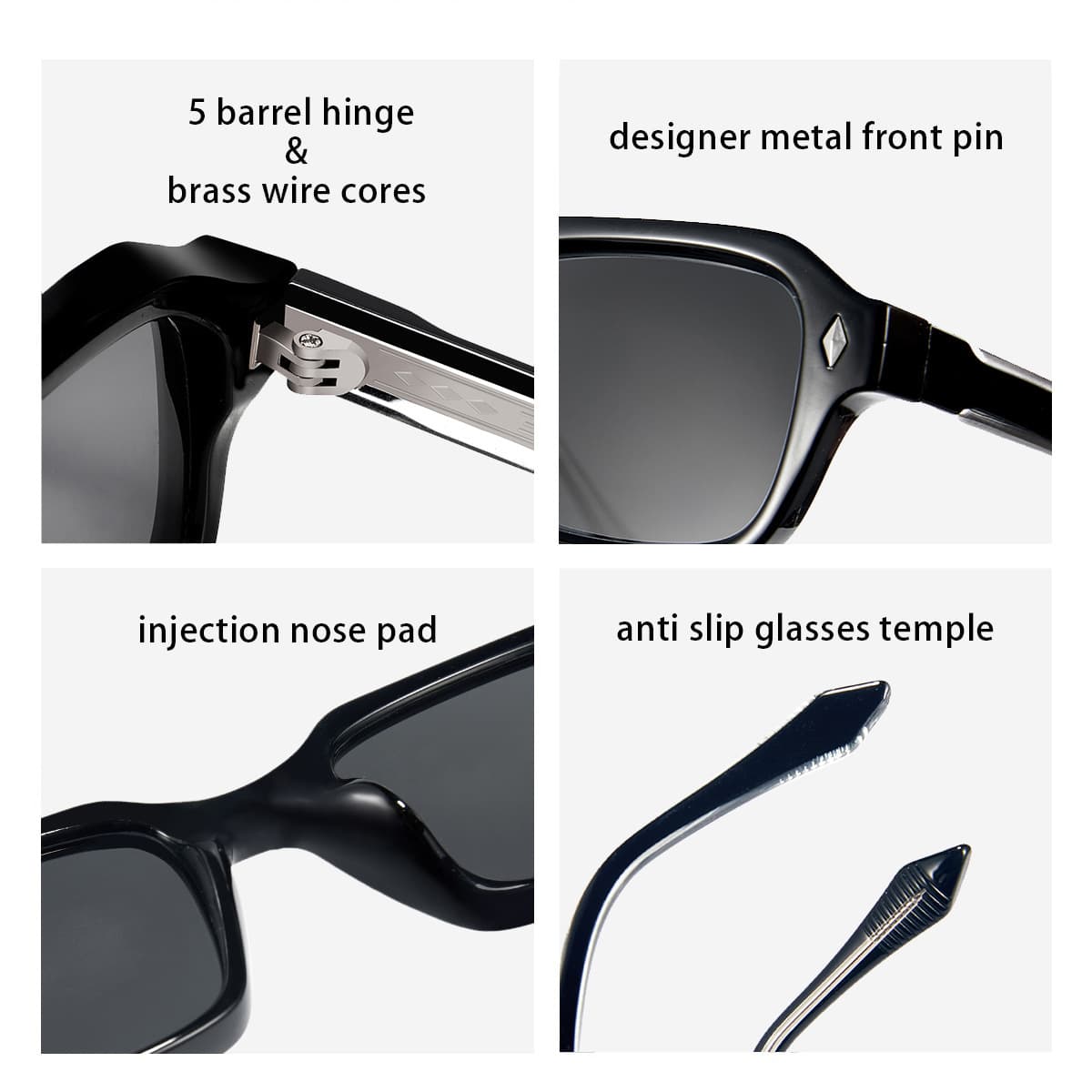 Propionate insert men's sunglasses high-end anti-UV European and American style high-end fashion small frame sunglasses 2026 5