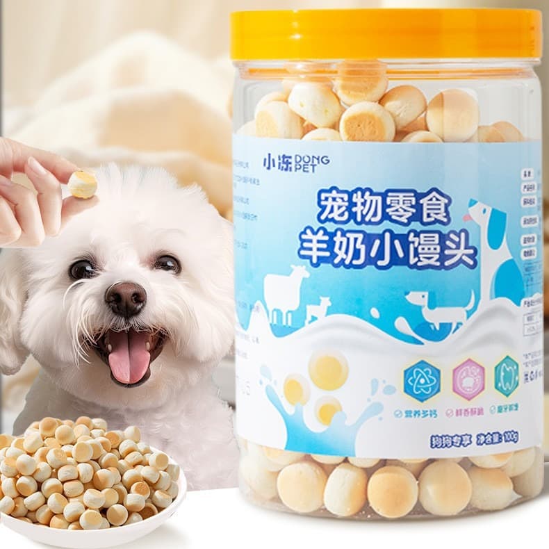 Canned Goat Milk Steamed Buns 100g 600g Dog Home Reward Training Snacks Pet Dog Cat Snacks Wholesale 1
