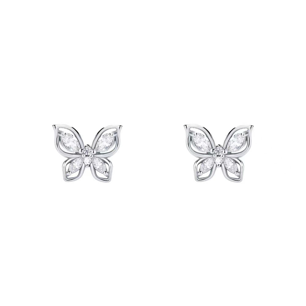 Zircon double butterfly earrings, cute, sweet, compact and exquisite summer earrings, versatile for daily use, niche design and temperament 6