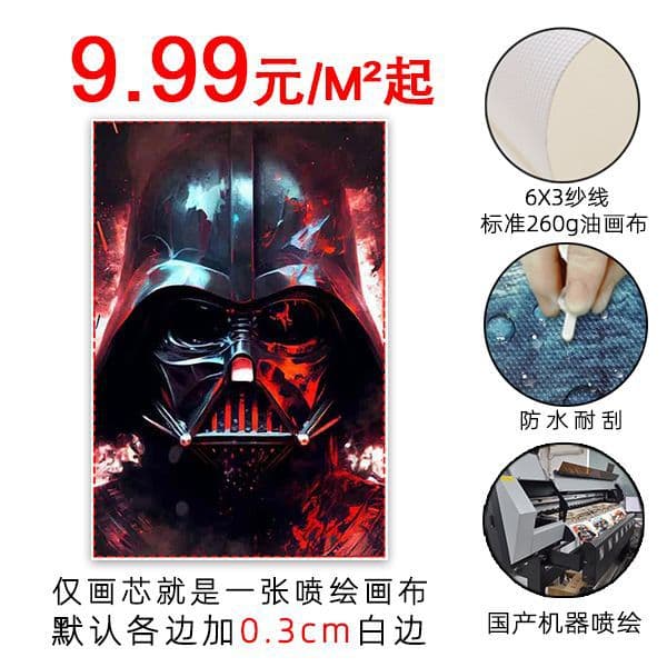 Amazon C-3PO R2-D2 bedroom hanging painting inkjet canvas retro movie poster BB-8 living room decoration painting 7