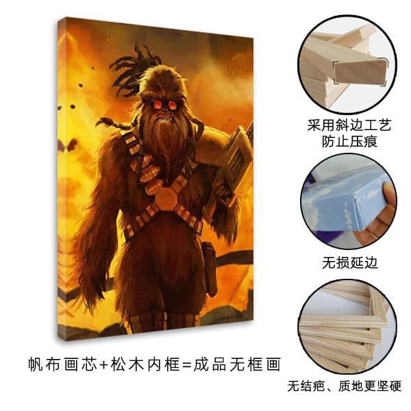 Amazon C-3PO R2-D2 bedroom hanging painting inkjet canvas retro movie poster BB-8 living room decoration painting 8
