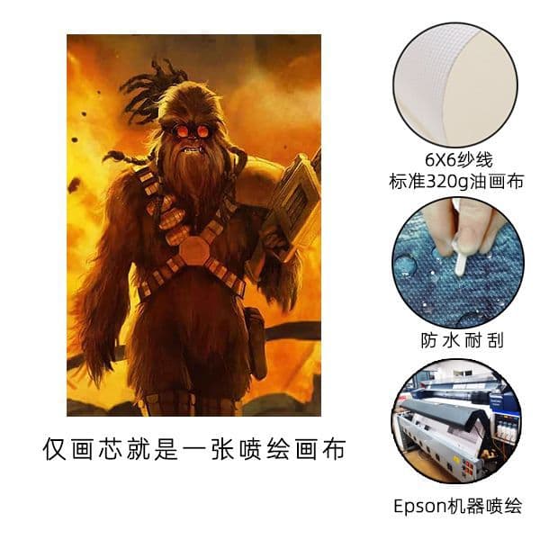 Amazon C-3PO R2-D2 bedroom hanging painting inkjet canvas retro movie poster BB-8 living room decoration painting 9