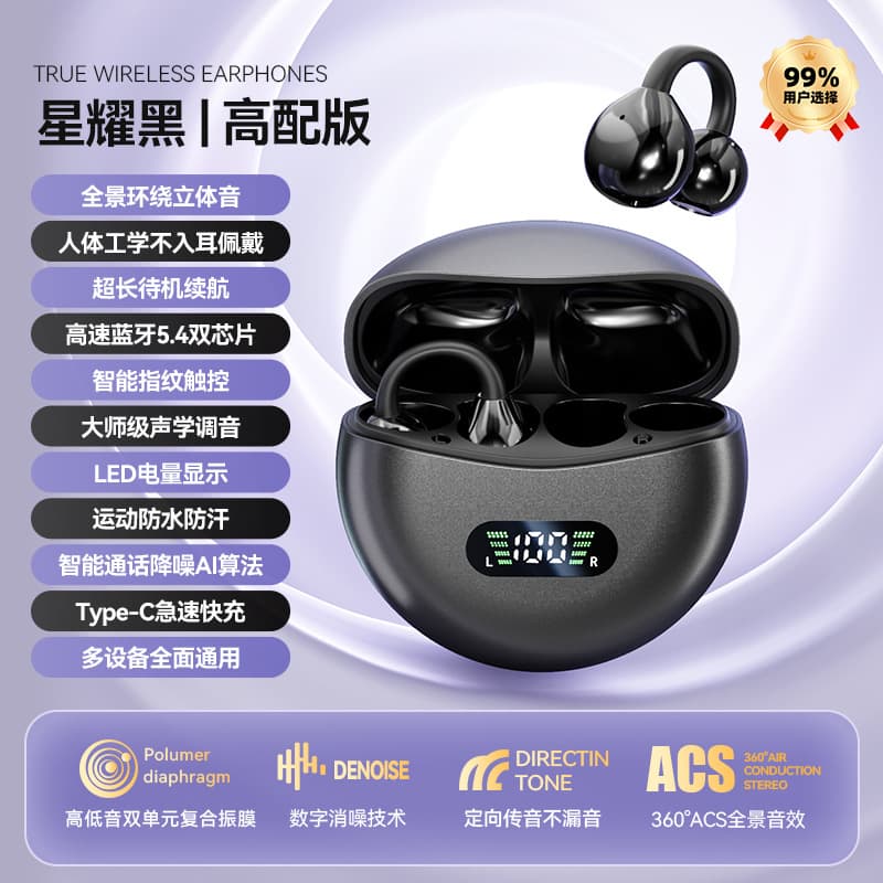 M79 Bluetooth headset 2024 new wireless clip-on earphones high-quality bone conduction running sports dedicated 8