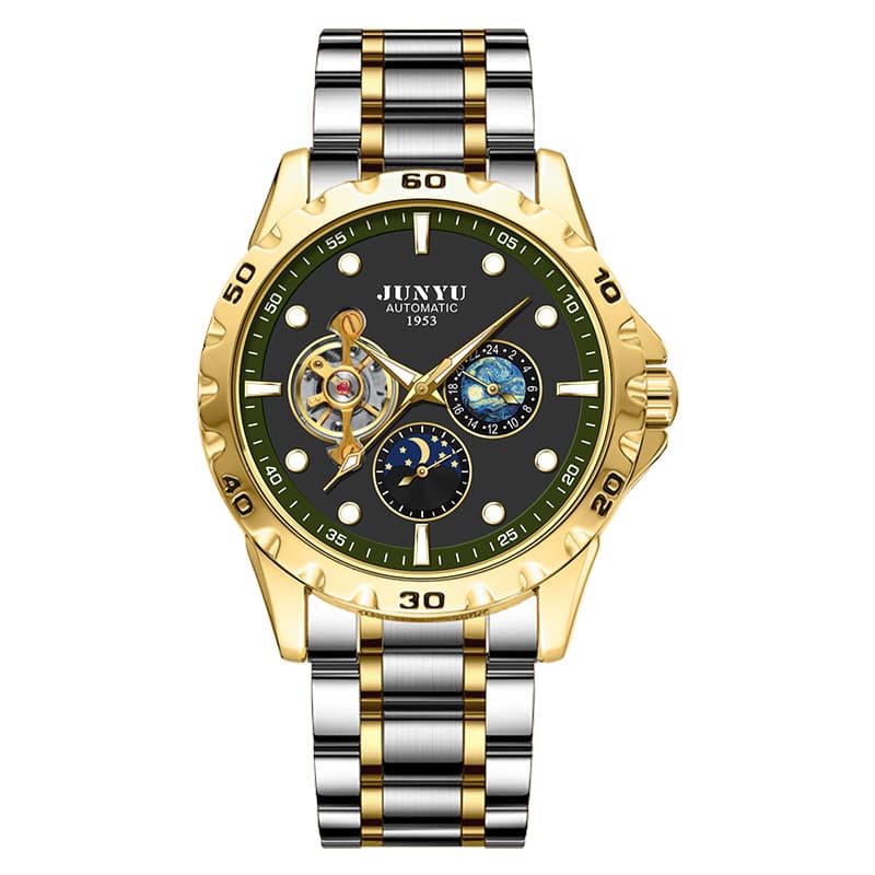 Men's mechanical watch Swiss certified fully automatic waterproof watch men's multi-functional new luxury hollow men's watch