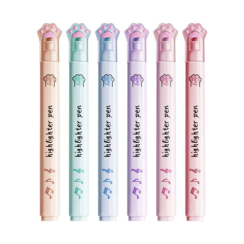 Cat's claw highlighter marker pen for students to use colored key pens to take notes special handbook pen Morandi color 6
