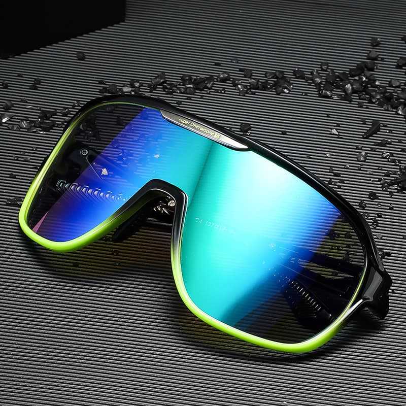 New European and American fashionable outdoor sports sunglasses for men, one-piece large frame anti-UV sunglasses, cycling glasses for women 1