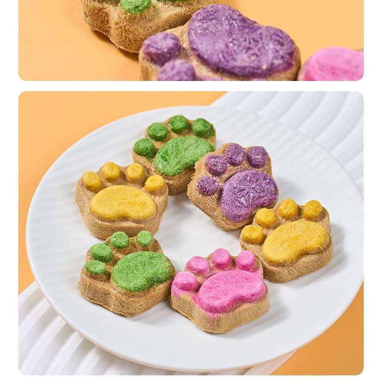 Pet snacks freeze-dried cat claw cakes cat snacks freeze-dried raw bone and meat for kittens and adult cats, chicken, fruits and vegetables, individually packed 3