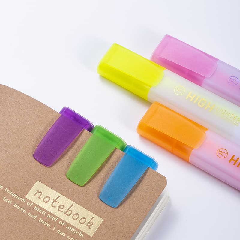 Highlighter student marker pen color mark highlight pen macaron color oblique head for handbook notes large capacity 4