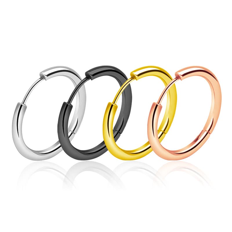 Cross-border high-quality titanium steel earrings, non-fading, Japanese and Korean simple temperament, round stainless steel earrings jewelry wholesale 6