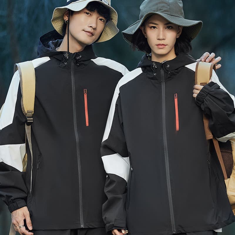 2025 Outdoor Sports Couple Jacket Parent-Child Wear Waterproof Windbreaker Coat Jacket Men's and Women's Hooded Jacket 6