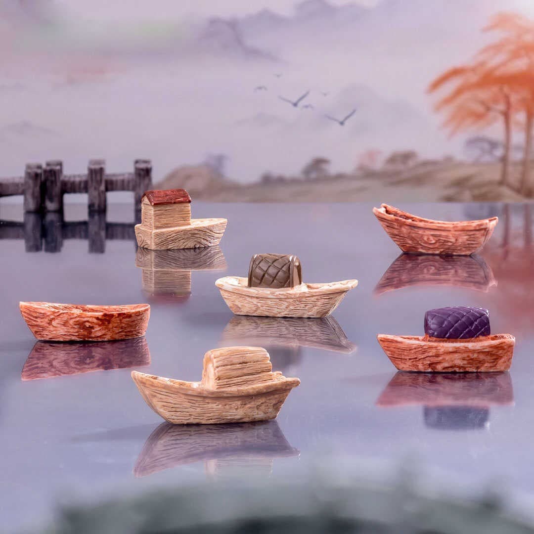 Micro-landscape creative Chinese-style Jiangnan boat aquarium fish tank landscaping diy decoration hanging accessories mini small ornaments 3
